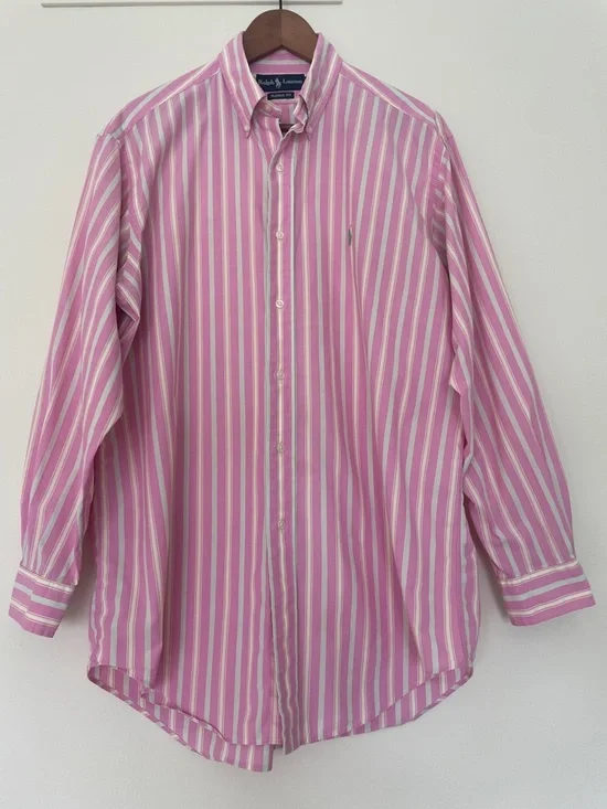 Ralph Lauren Pastel Multi Stripe Oxford Shirt Classic Fit Cotton 15.5 - Picture 2 of 11